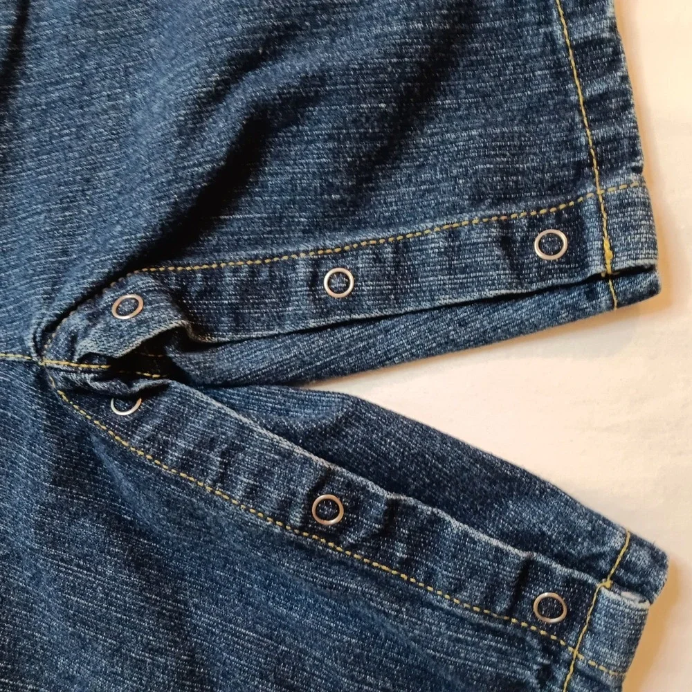 Charles‎ Klein Baby Denim  Shorts Dark Wash Snap Button Detail